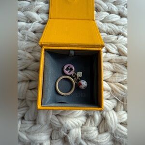 FENDI Authentic Vintage Limited Edition Gold & Pink ring/  Charm Keychain